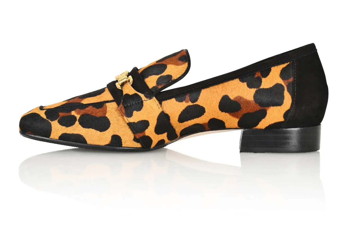 Adonis Leopard Hair Calf/Black Suede Loafer