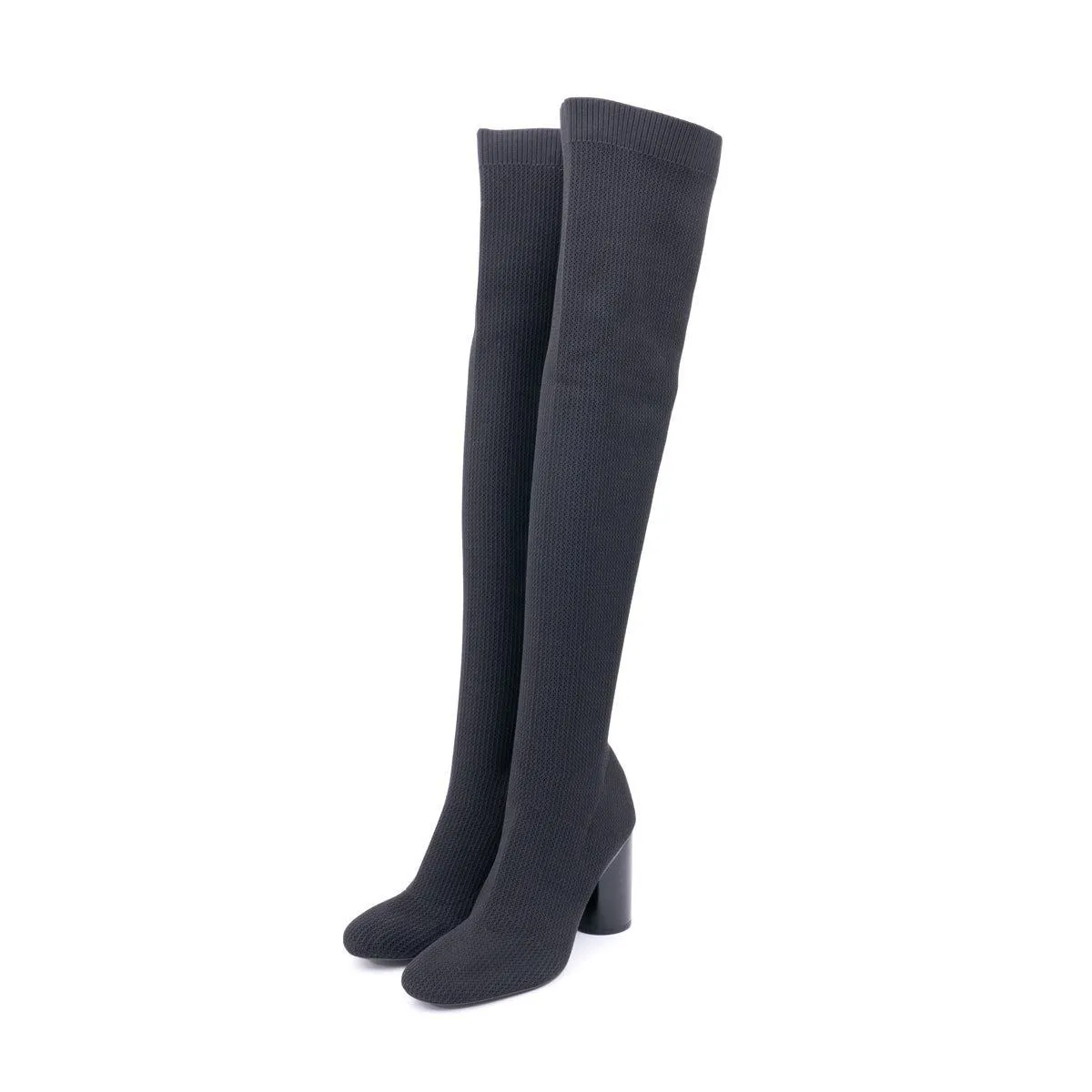 Bershka High Boots Fabric Black Colour For Women