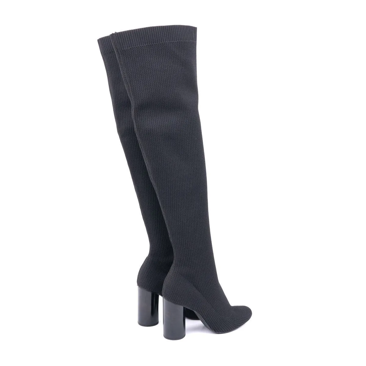 Bershka High Boots Fabric Black Colour For Women