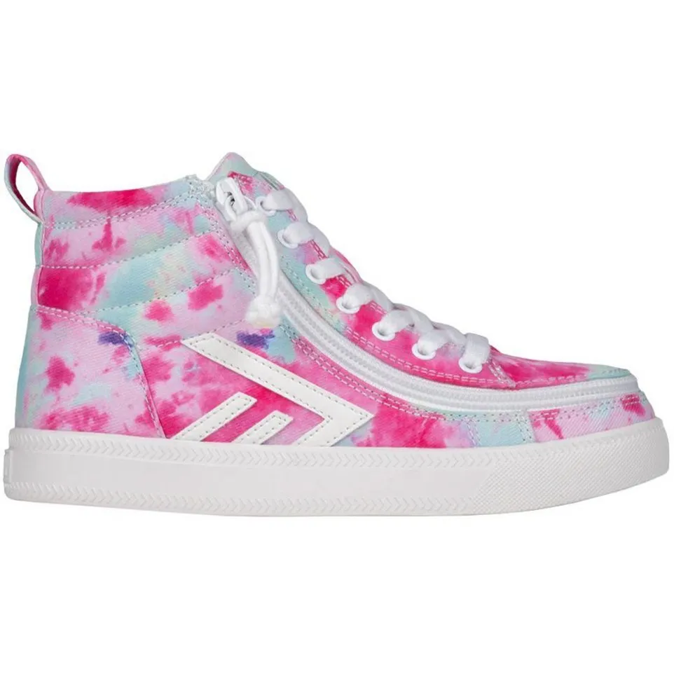 Billy Footwear (Kids) - Pink Watercolour Core Skate Canvas Shoes