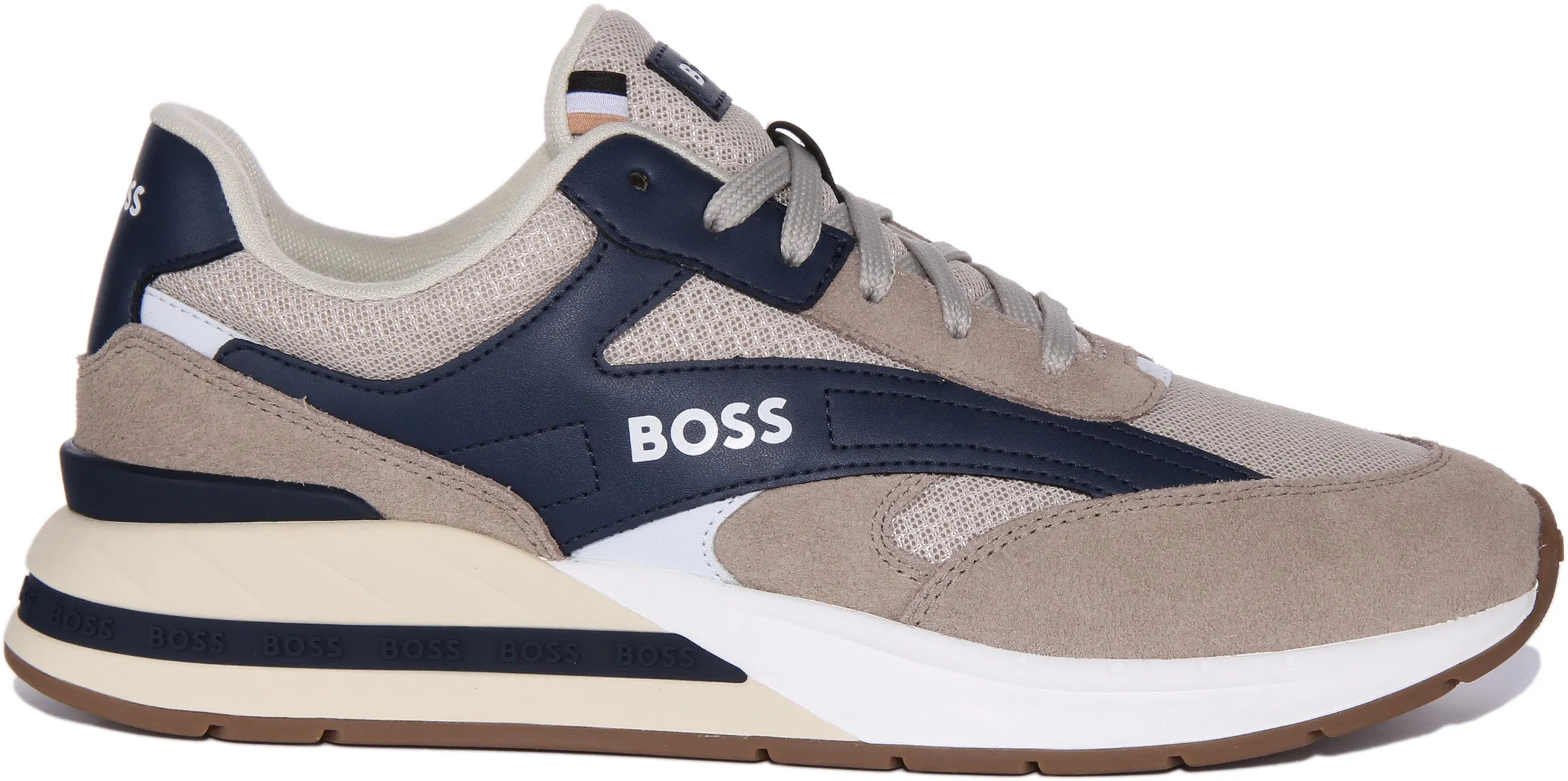 Boss Kurt Runn In Beige Blue For Men