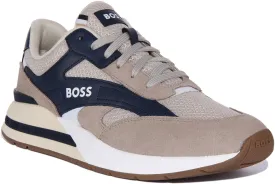 Boss Kurt Runn In Beige Blue For Men