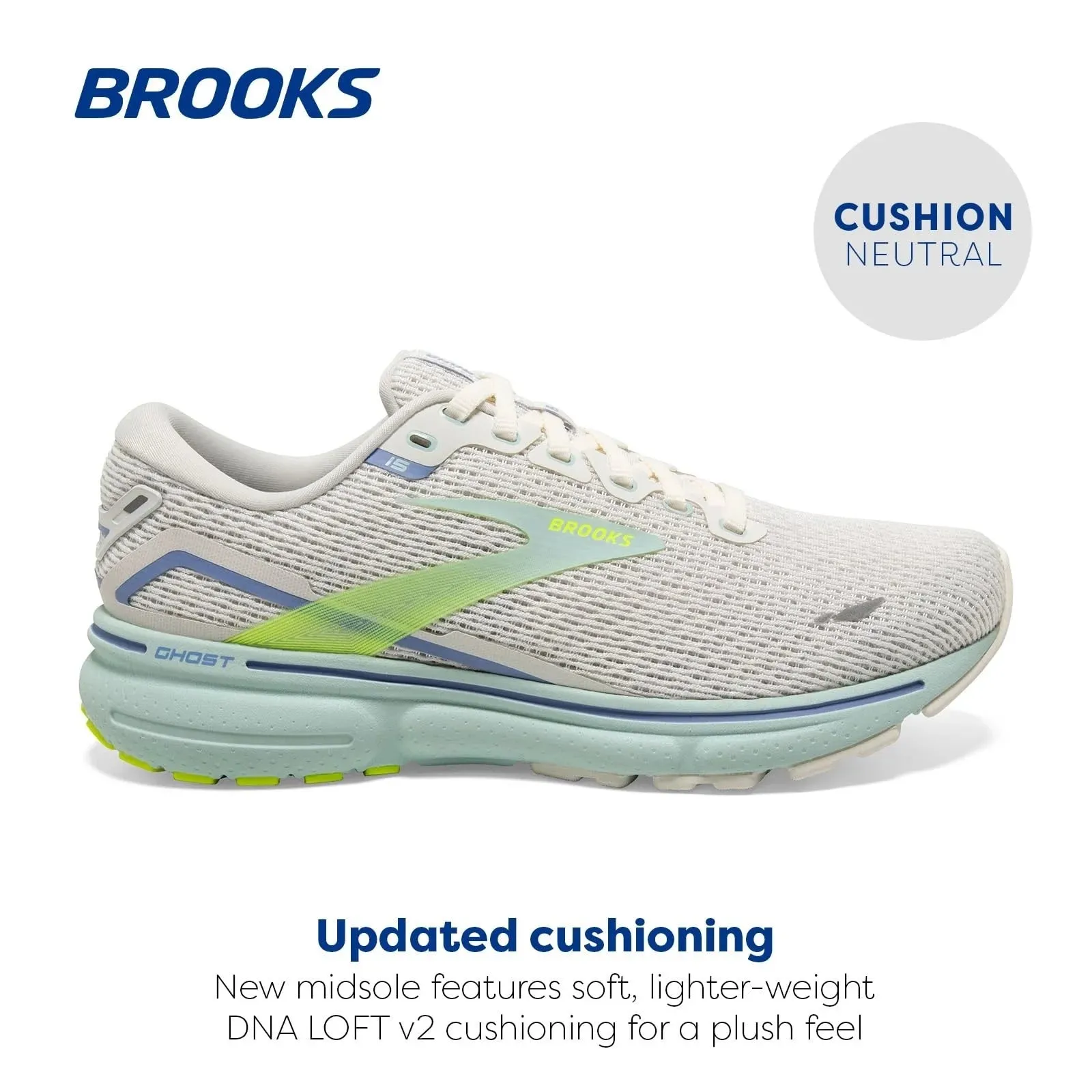 BROOKS Ghost 15 Women's Jogging Shoes Training Shoes Casual Sneakers Shock-absorbing outdoor running shoes are comfortable