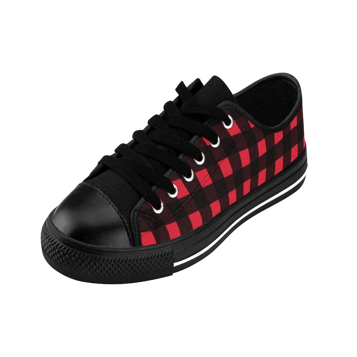 Buffalo Red Men's Sneakers, Red Buffalo Best Plaid Print Designer Low Top Running Shoes (US Size: 6-14)