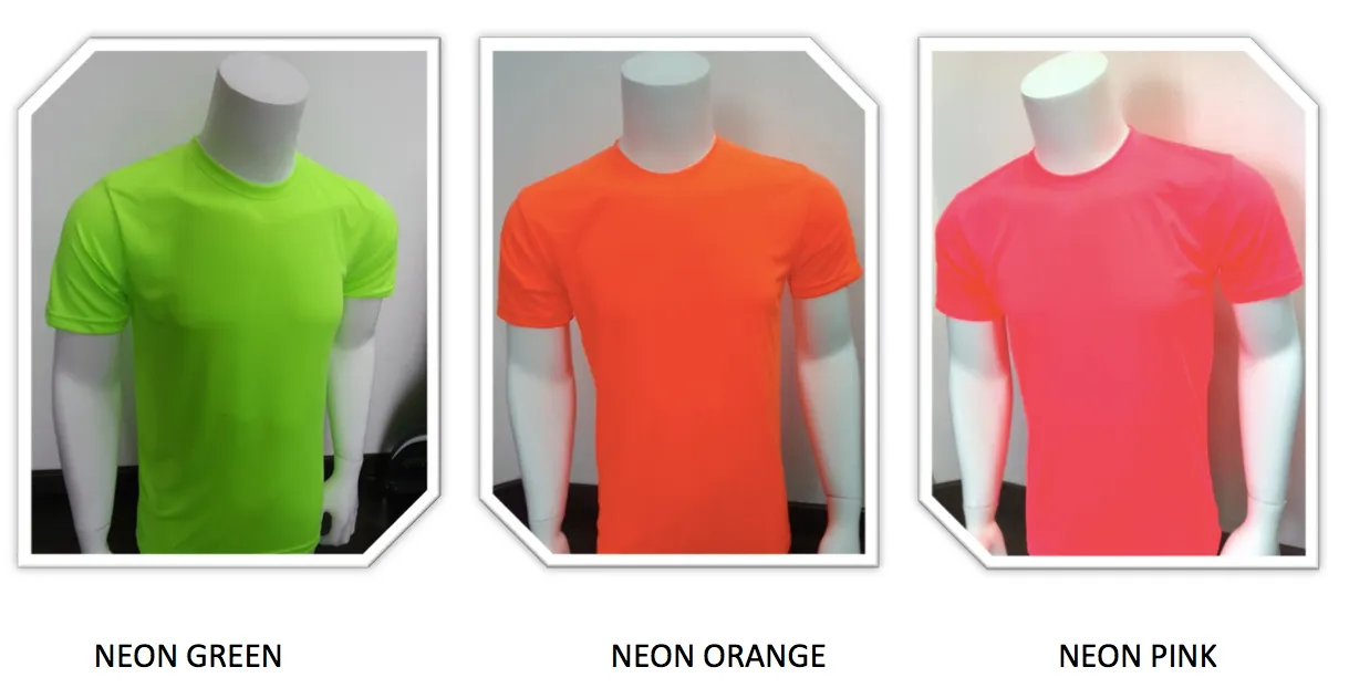 Crew Neck Neon Tees Performance Dri Fit  -X