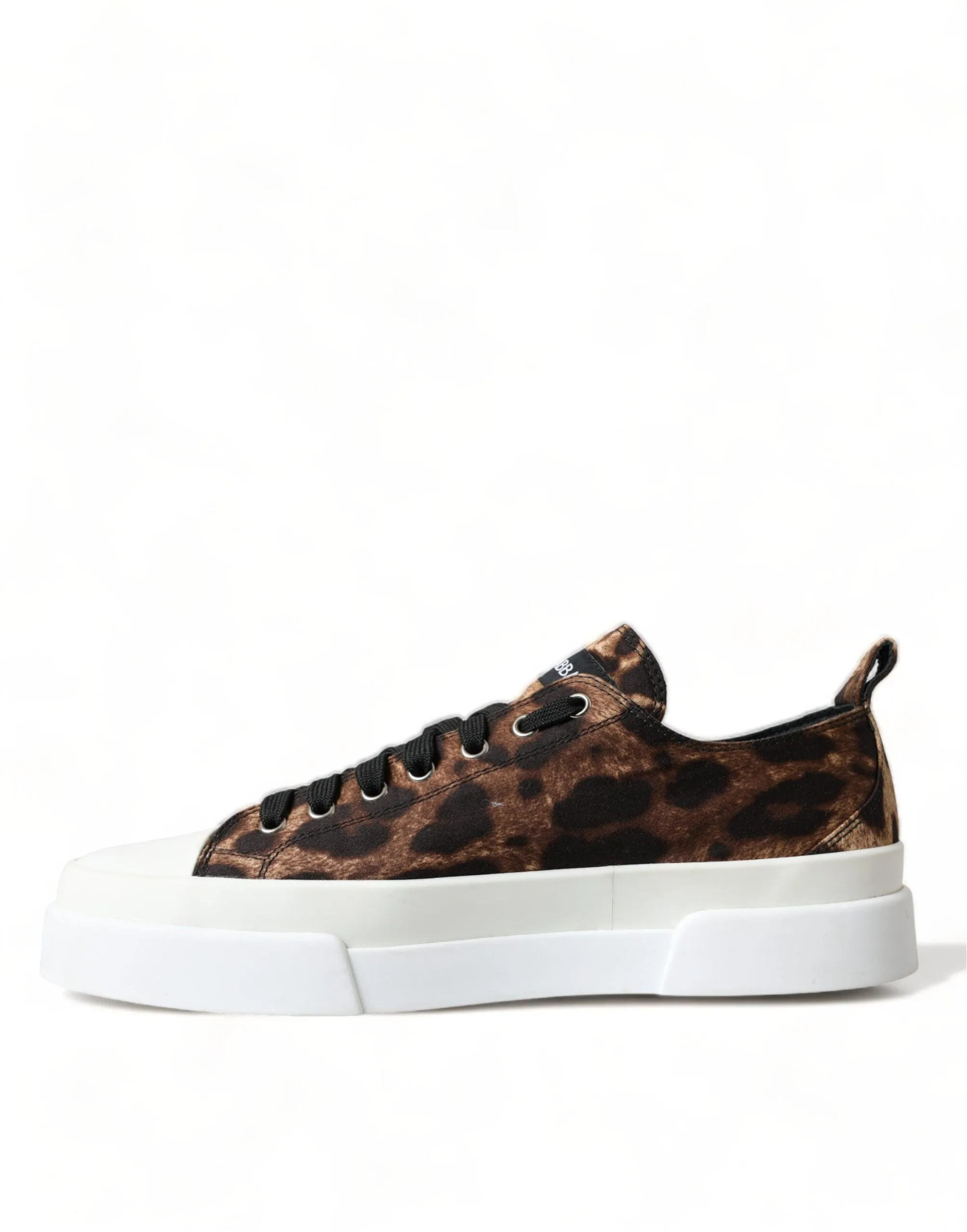 Dolce & Gabbana Brown Leopard Canvas Sneakers Shoes