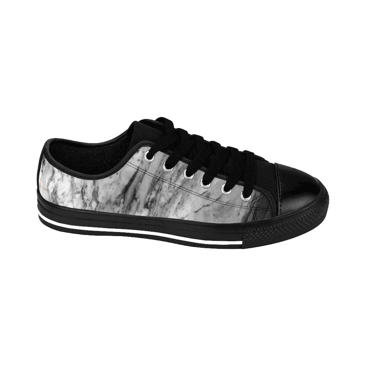 Gray Marble Print Men's Sneakers, Modern Designer Low Top Fashion Running Tennis Shoes