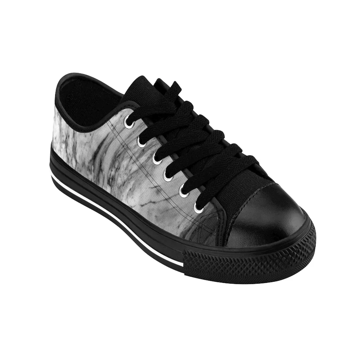 Gray Marble Print Men's Sneakers, Modern Designer Low Top Fashion Running Tennis Shoes