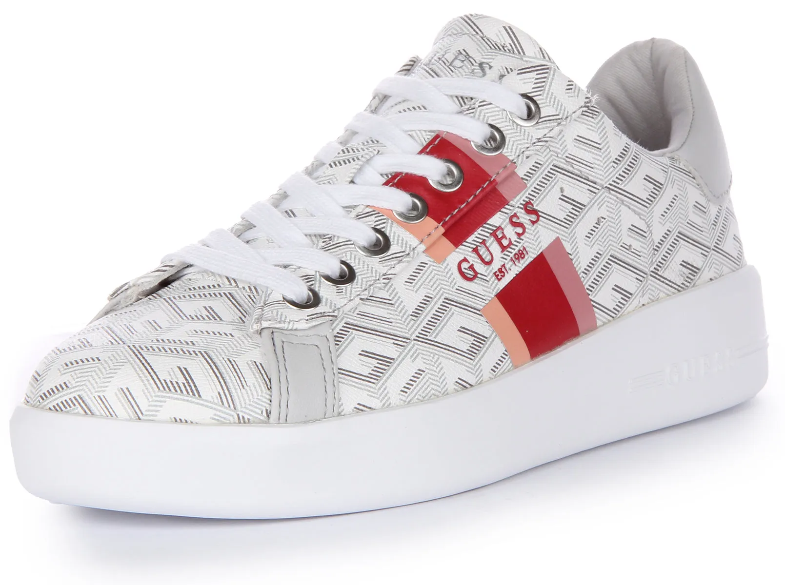 Guess Reyhana G Cube Trainer In Stone For Women