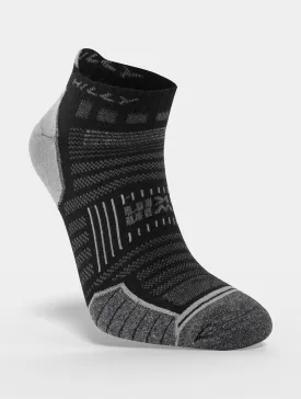 Hilly Unisex Twin Skin Socklet Sports Running Socks - Black / Grey Marl