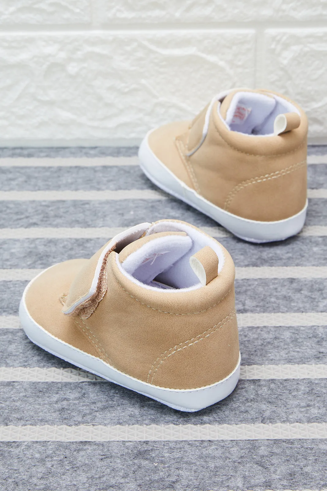 Infants Brown High-Cut Pram Shoe