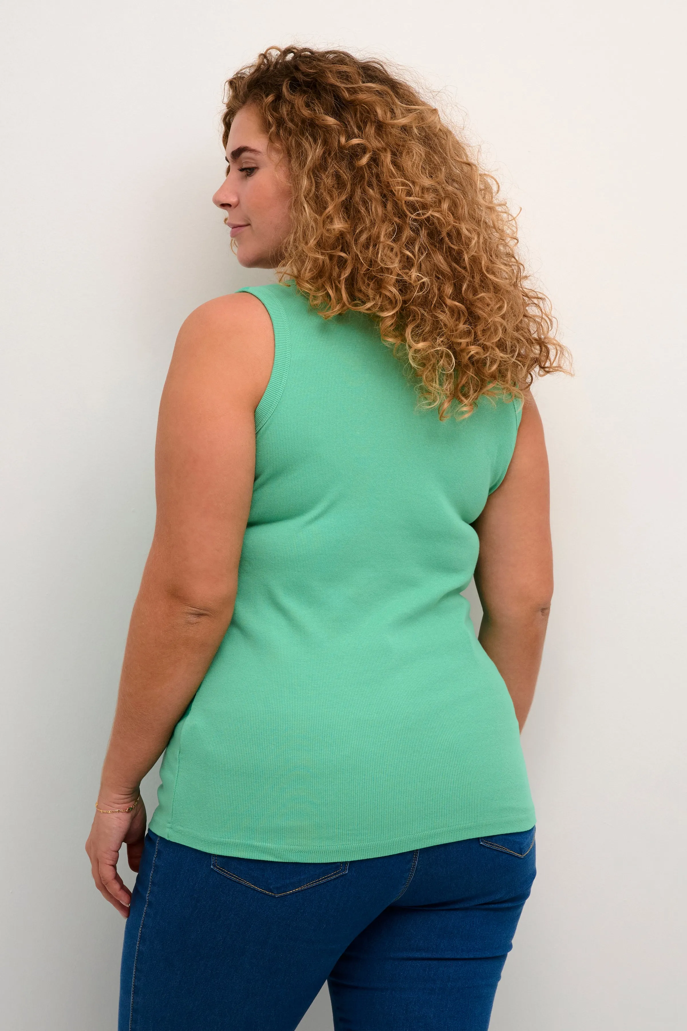 Kaffe Curve Carina Vest Top in Green