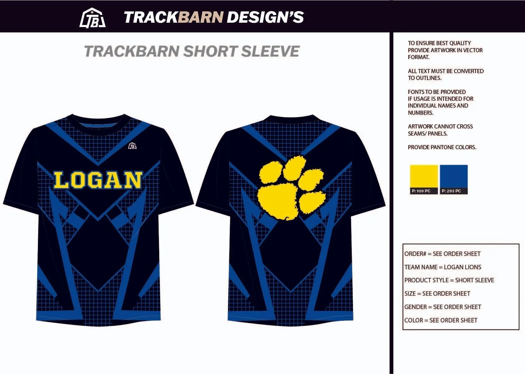 Logan-Lions-XC Mens Stretch Light Training Tee