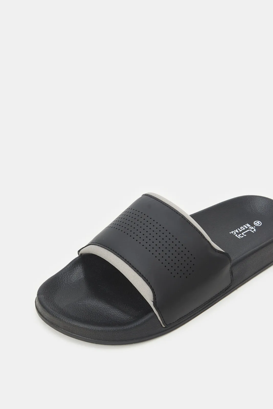 Men Black Slide With Padded Upper