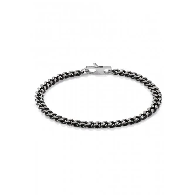 Mens Black Steel Chain Bracelet UMB01382STBKL