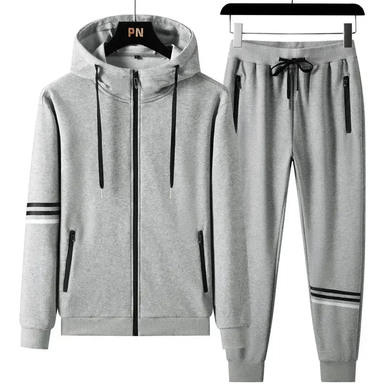 Men's Sports Pure Cotton Hooded Sweater Trousers Two-piece Set