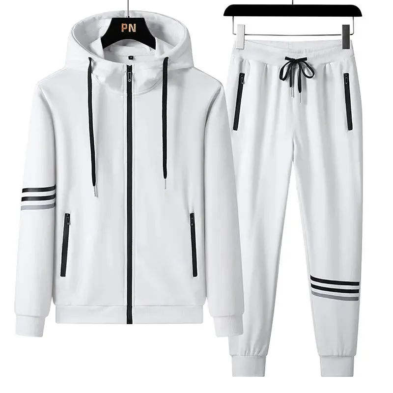 Men's Sports Pure Cotton Hooded Sweater Trousers Two-piece Set