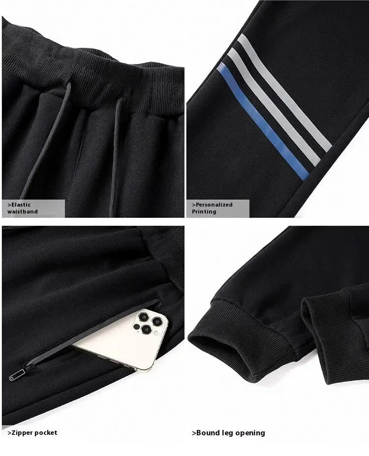 Men's Sports Pure Cotton Hooded Sweater Trousers Two-piece Set