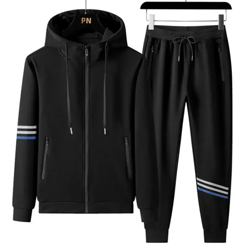 Men's Sports Pure Cotton Hooded Sweater Trousers Two-piece Set