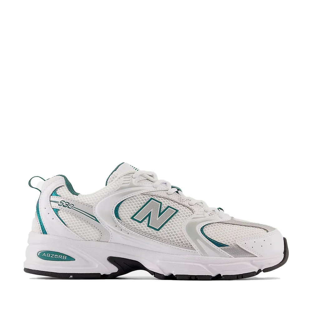 MR530AB White Vintage Teal Classic Sneakers