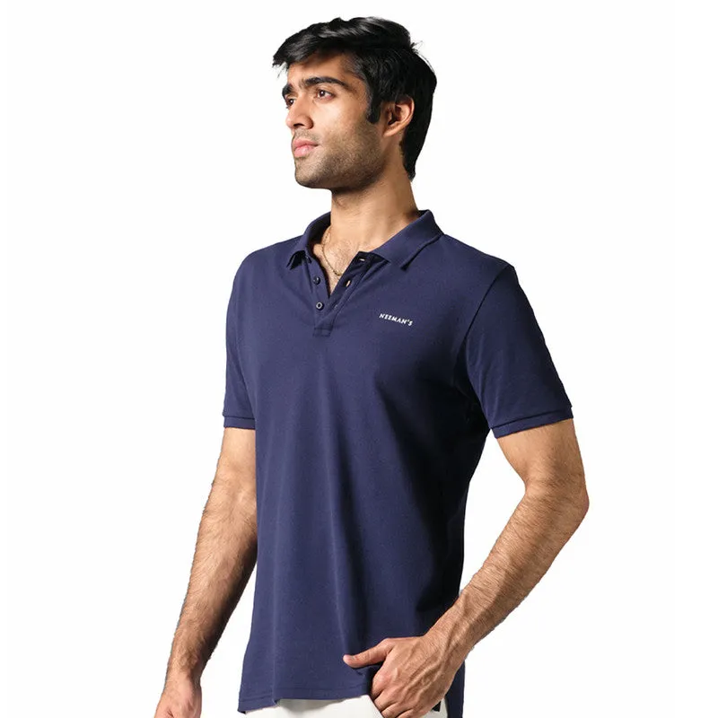 Neeman's Navy Polo T-Shirt for Men | Organic Cotton