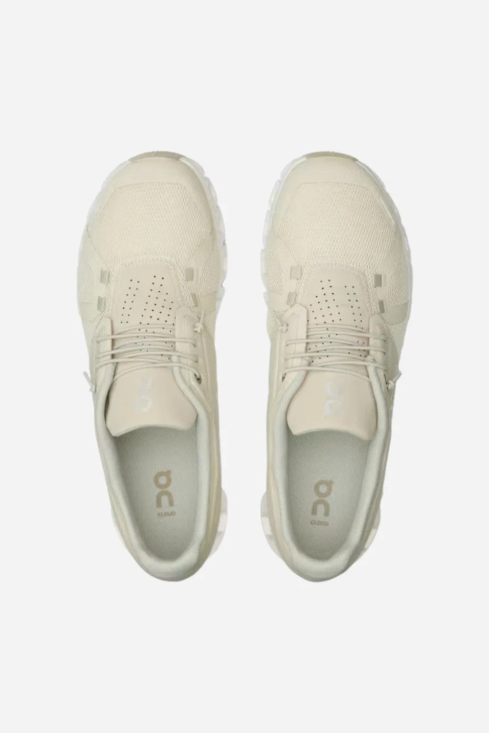 On Running Mens Cloud 5 Sneakers in Cream Sand