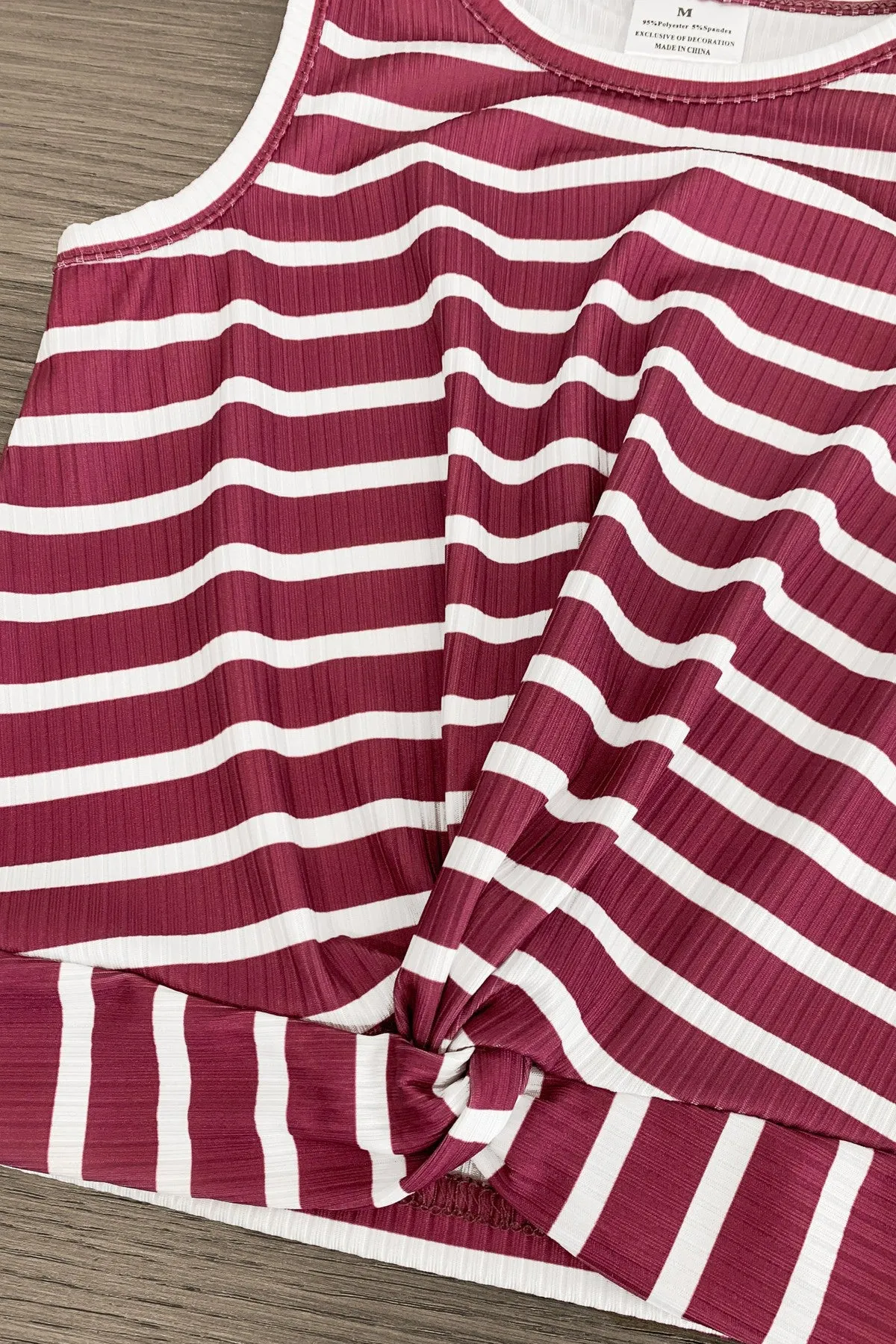 Plum Striped Denim Short Set