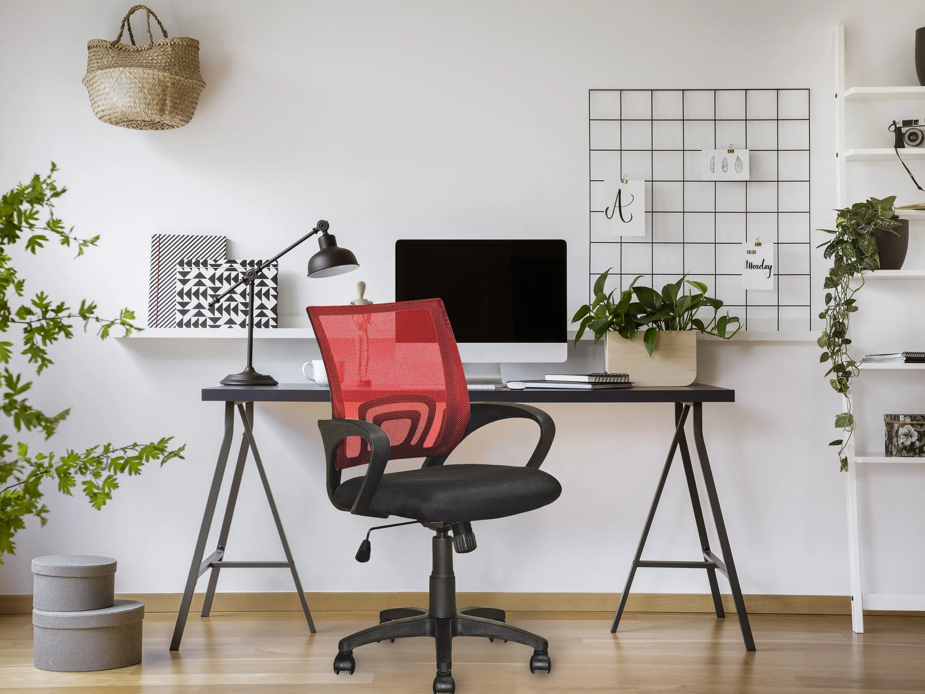 Red Mesh Back Office Chair