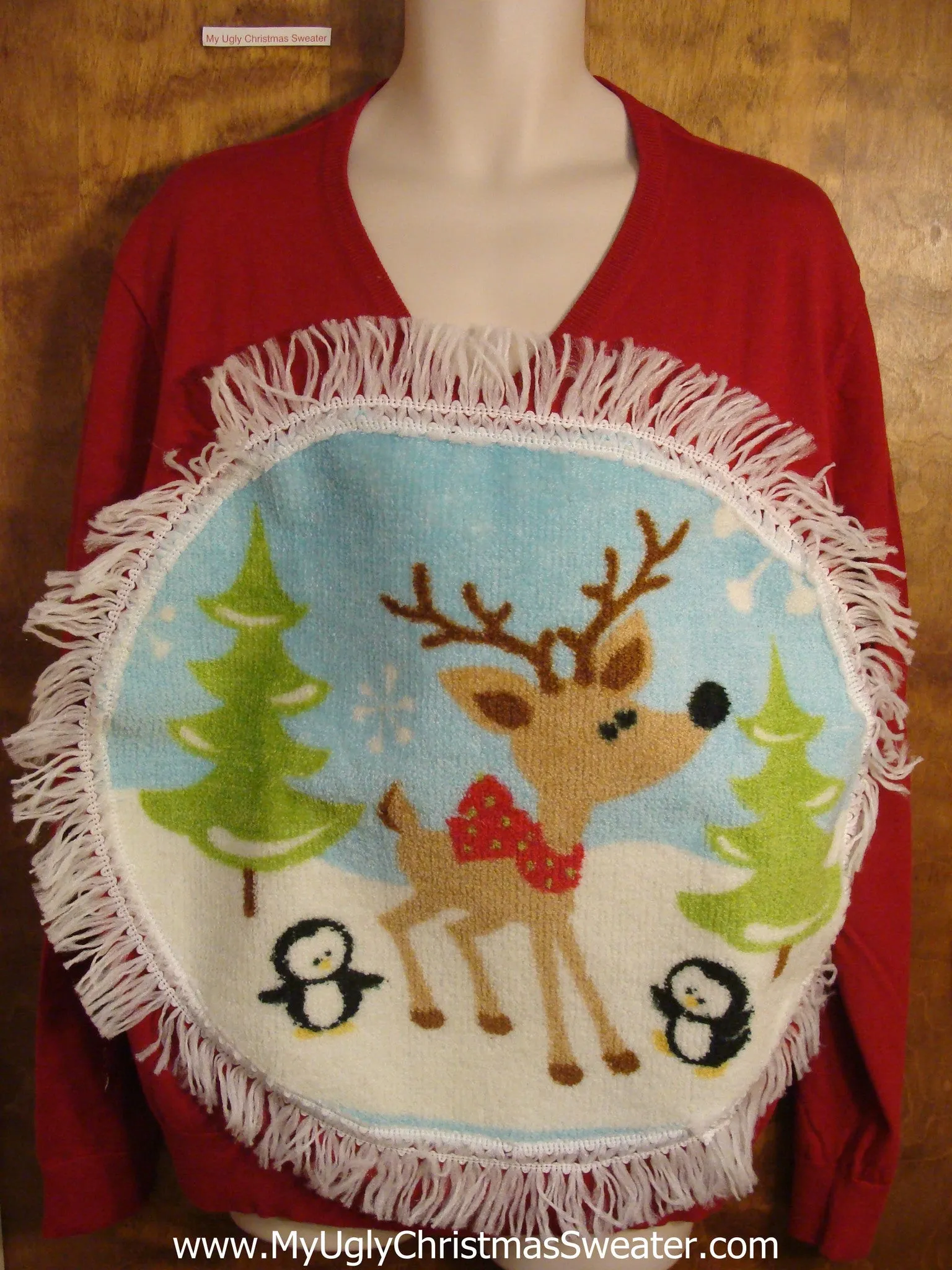 Reindeer and Fringe Christmas Sweater