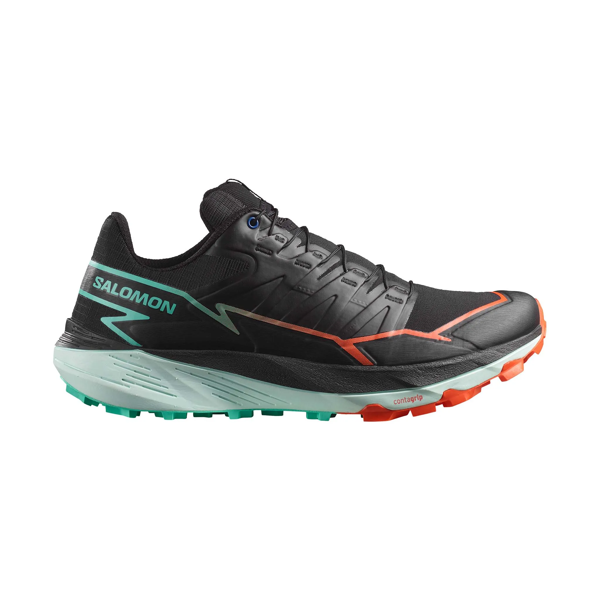 Salomon | Men's Thundercross Running Shoes - Black/Cherry Tomato/Electric Green