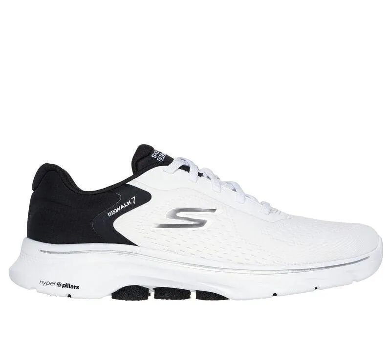 SKECHERS Go Walk 7 Shoe - COSMIC WAVES - White/Black - Womens - Ladies