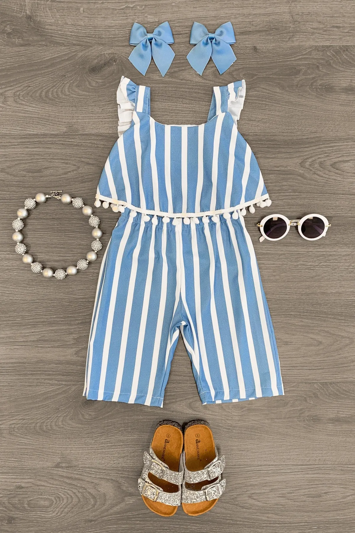 Stripe Pom-Pom Jumpsuit