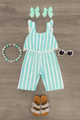 Stripe Pom-Pom Jumpsuit