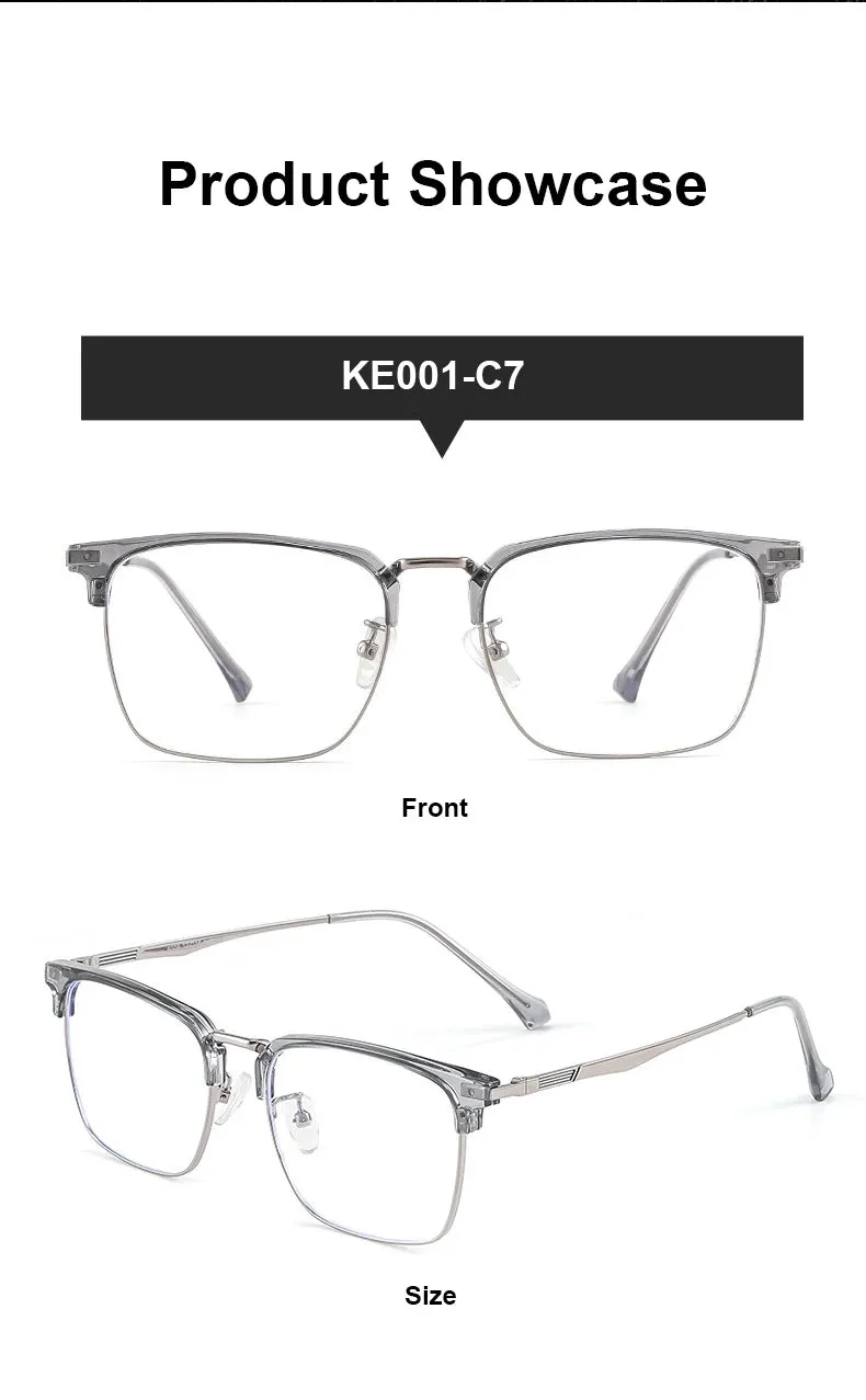 Vicky Mens Full Rim Square Alloy Reading Glasses Ke001