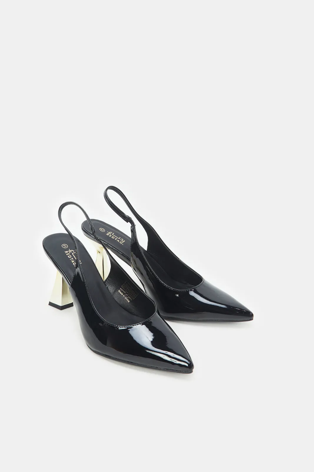 Women Black Patent Slingback