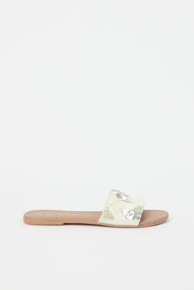 Women Ivory Sequin Mule