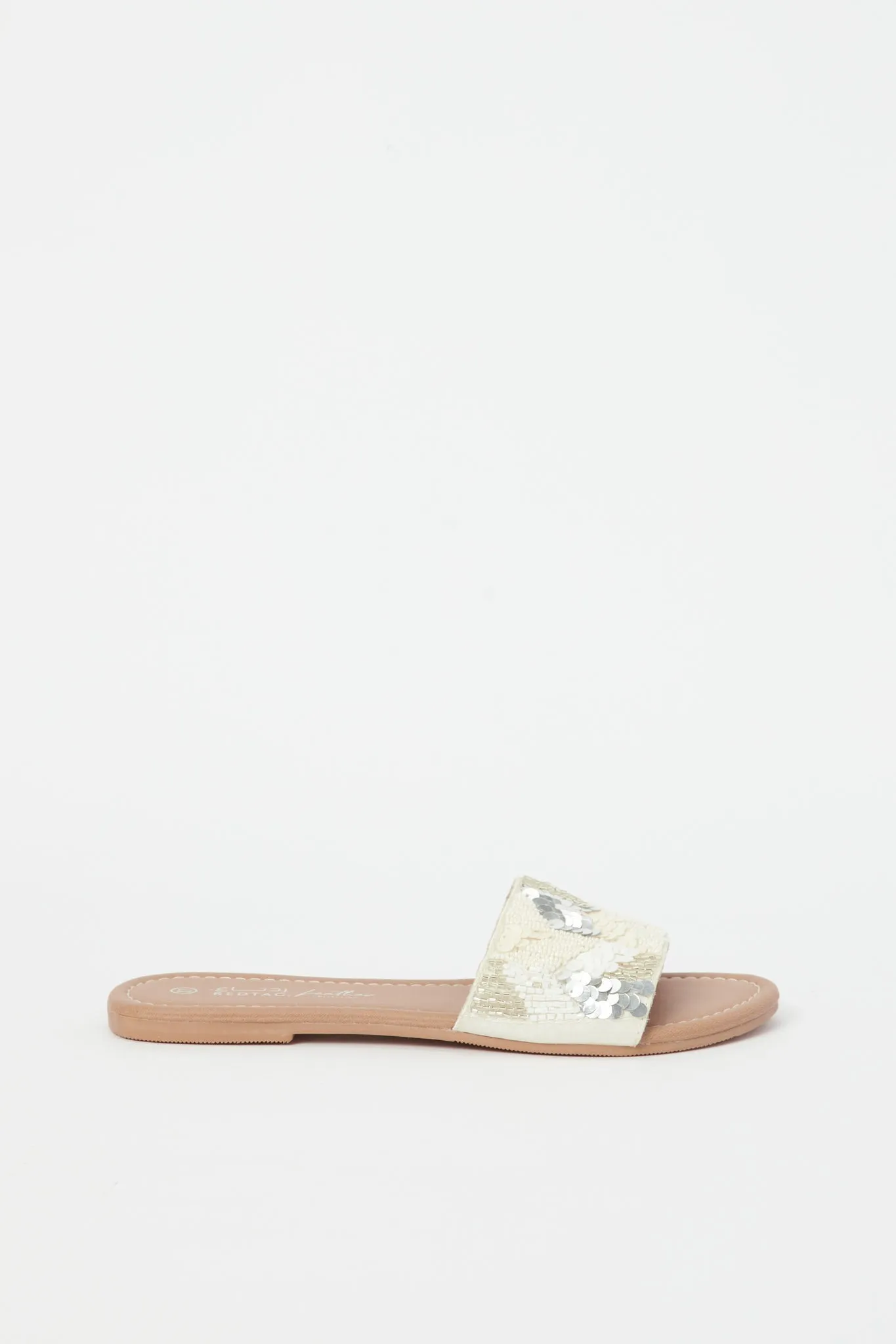 Women Ivory Sequin Mule