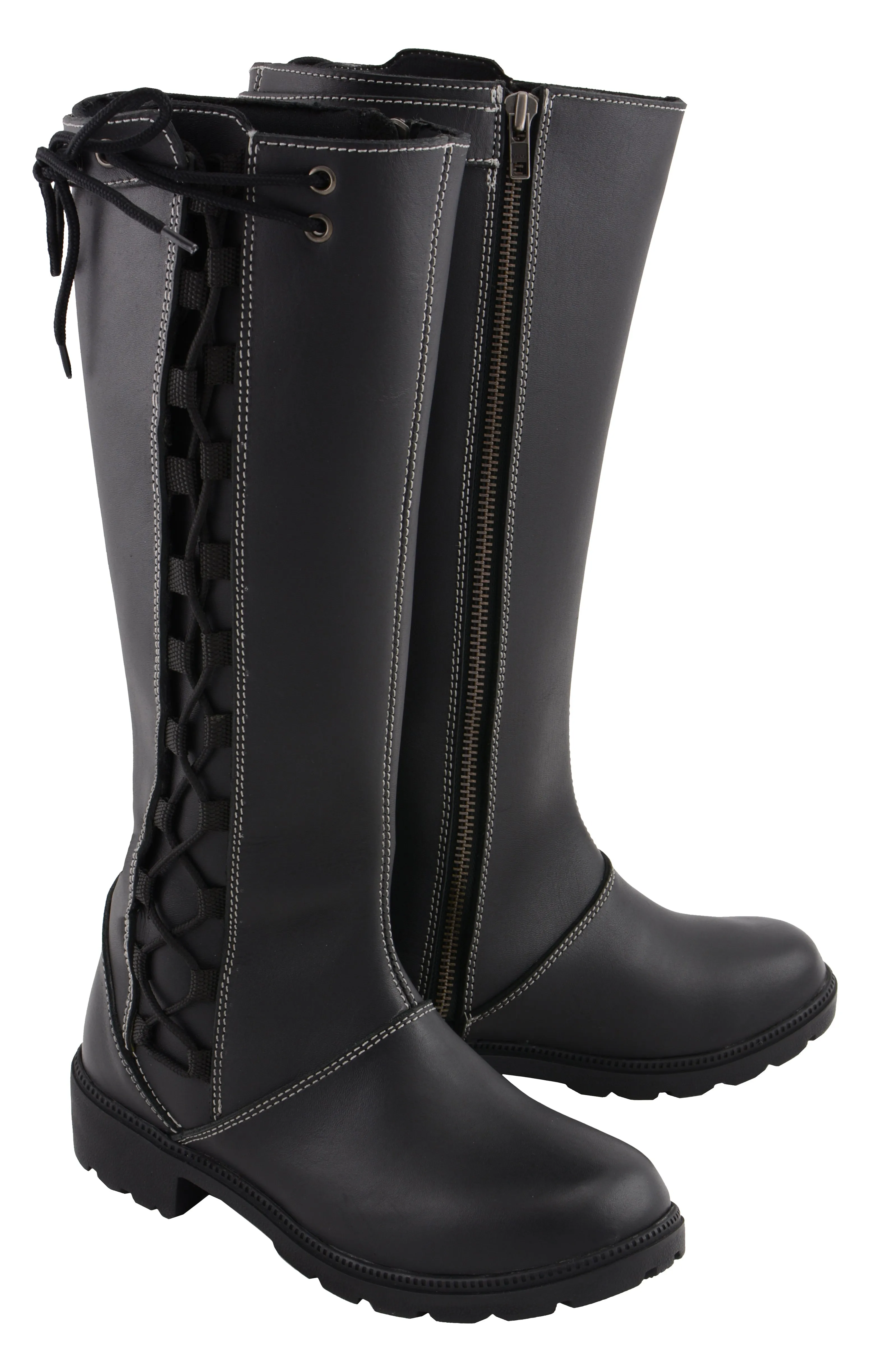 Women's 17" Lace Side Boot W/ Contrast Stitching