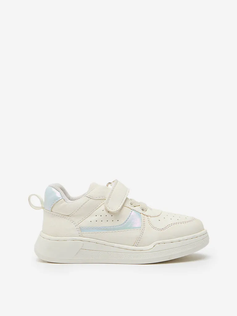 Yellow Off-White Perforated Design Sneakers